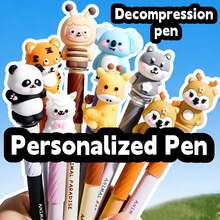10pcs New Animal Shaped Erasable Ballpoint Pens; 0.7mm Blue Ink Refill; Smooth Writing Erasable Pens; Diverse Styles, Best Choice For Writing, Suitable For Students, School, Notes, Office Use, Gifts For Friends, Classmates, Birthday, School Supplies, Christmas, Valentine's Day - Blue - View 1