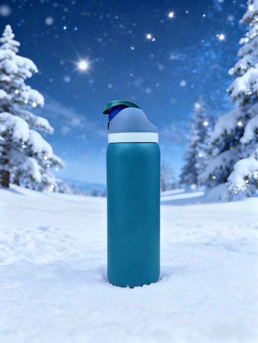 Owa Laaa Denim Insulated Stainless Steel Water Bottle With Straw, Sports Water Bottle, Great For Travel, 32 Oz, It Is Suitable As A Gift For Birthdays, Halloween, Thanksgiving, Valentine's Day, Christmas And New Year. - Teal Blue - View 1