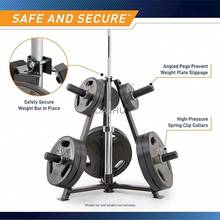 Soporte para Platos Olímpicos de 2 Pulgadas, Estante de Almacenamiento para Pesas de Gimnasio en Casa - Triangular-Negro - Ver 4