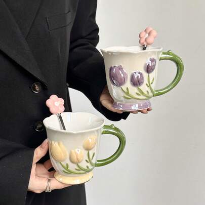 Elegant Coffee Cup, Tulip Mug, Birthday Gift For Women, Employee/Client Gift, Bridesmaid Gift, Tea Cup, Water Cup