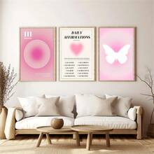 3 tranh canvas, nghệ thuật hiện đại, vầng hào quang màu hồng, biểu tượng sự tự tin, niềm tin, hình ảnh thiên thần cổ điển, tranh nghệ thuật kỹ thuật số treo tường, quà tặng lý tưởng cho trang trí phòng ngủ, trang trí tường, trang trí mùa thu, trang trí phòng, quà tặng không khung, quà tặng sinh nhật, tốt nghiệp. - Nhiều màu - Xem 3