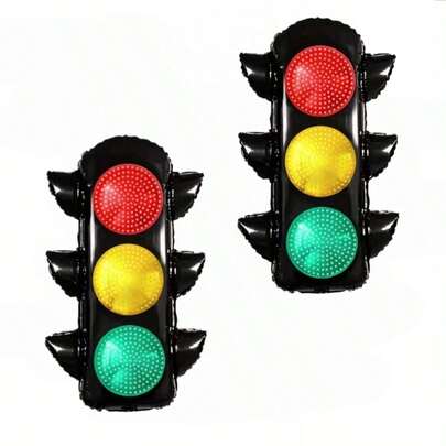 2/4pcs Traffic Light Shaped Foil Balloons, Birthday Party Decoration