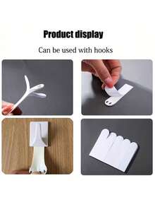 10 Pairs [20pcs] Nylon Hanging Strips, No Drill Picture Hooks, Photo Frame Wall Art Holders, Invisible Magic Tape Adhesive, Double-Sided Wall Mounts