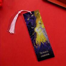 2pcs Exquisite Bookmarks With Double-Sided Printed Patterns, Creative Set, Made Of Durable Waterproof PET Material, Perfect Valentine's Day Gift For Readers, Colleagues, Friends And Family, Comes With Random Tassel Decoration - Multicolor - View 2