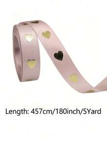 10/5码金色心形图案丝带，1.6厘米金色心形印花丝带，适用于鲜花礼盒蝴蝶结、花束扎带、母亲节礼物DIY蝴蝶结、派对装饰和DIY家居装饰 - 适合周年纪念日、母亲节、毕业季等更多场合。 - 金色愛心圖案 - 查看 21