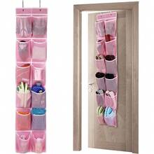 Over The Door 12 Pocket Hanging Shoe Organizer, Gray - Hồng - Xem 8