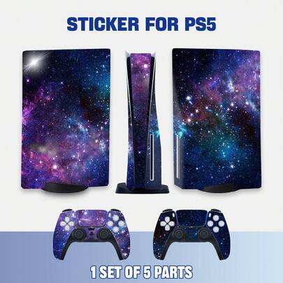 1 Set PlayStation 5 CD Version PVC Protective Stickers, Anti-Scratch Decals, Including Console Sticker And 2 Controller Stickers, Vinyl Decorative Stickers, Customized 3A Game Character And Anime Character Themed Stickers, Suitable For PlayStation 5 Console Accessories