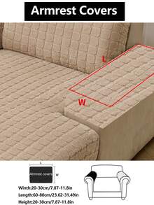 1pc All Season Stretch Plush Thickened Warm Sofa Cover, Non-Slip Full Coverage Sofa Seat Cushion, Soft Flannel Sofa Slipcover, Machine Washable, Pet Friendly, Fits For Bedroom, Office, Living Room, L-Shaped Sofa And 1/2/3/4 Seater - Khaki - View 13