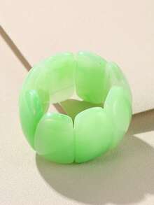 1pc New Elastic Thickened Bracelet Resin Geometric Tie Dye Bangle Bracelet Cuff, Vintage Bohemian Elegant Charm Beaded Bracelet Bangle, Fashion Jewelry Gift For Women, Girls, Ladies, Suitable For Daily Wear, Party, Travel