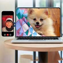 1pc Adjustable Aluminum Laptop Stand With Magnetic Phone Holder - Ultra Thin Foldable Side Clip, Compatible With IPhone And All Phones, Portable Computer Extension Stand - Multicolor - View 2