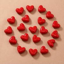 100pcs/Approx. Size 8.8*10.3*5.9mm/Hole Dia. 1.3mm, 3D Acrylic Heart Shaped Beads - Red, Pink And Other Colors - Glossy Heart Shaped Craft Supplies, Suitable For DIY Jewelry Making Such As Necklaces, Earrings, Phone Charms, Bracelets, Etc. - Multicolor - View 7