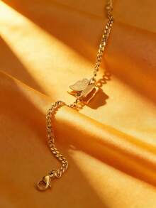 MONALLY Dainty Charm 18K Gold Plated Stainless Steel Butterfly Bracelet For Women Waterproof Hypoallergenic Charm Jewelry Fashion Accessory For Daily & Party Wear - Butterfly - View 3