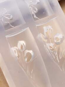 1件装花朵美甲模板硅胶雕刻模具鸡蛋花郁金香花束和百合花图案设计盛开花朵浮雕美甲模具美甲艺术工具美甲用品饰品装饰 - 無色 - 查看 7
