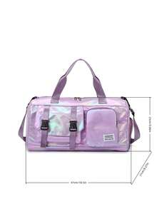1件装全新大容量旅行包，短途旅行行李包，健身包，运动风彩色街头时尚休闲女包，孕妇住院包，度假包，防水休闲包，带独立鞋仓的随身行李包，过夜包，旅行收纳包，邮轮必备，度假必备，男女旅行必备，假日必备，旅行必备 - 紫色 - 查看 11