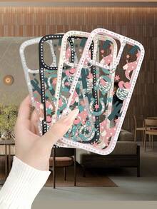 Fashionable Western Cowboy Bohemian Style Horseshoe Cactus Pattern Phone Case. Retro Cowboy Desert Aesthetic Phone Accessories, Compatible With Iphone 17Promax/17pro/17/17Air/16promax/16pro/16plus/16/15promax/15pro/15plus/15/14promax/14pro/14plus/14/13promax/13pro/13/12promax/12pro/12/11promax/11 Phone Cases - 粉色 - 查看 3