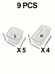 8 Stücke/4 Stücke Desktop Make-up Organizer Set, Kombination aus transparenten Kunststoff Schubladen Aufbewahrungsboxen, Schminktisch Organizer, elegante Aufbewahrungsbox, Schubladenteiler Organizer, geeignet zum Aufbewahren von Kosmetik, Schmuck, Küchenutensilien, Schlafzimmer, Badezimmer, Büro, Party Schubladen (2/3/4/5/6/7/8/9/10 Sets) - Transparent - Übersicht 7