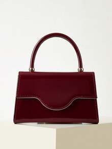 Túi xách dự tiệc màu trơn tráng gương thời trang, túi công sở duyên dáng và thanh lịch dành cho nữ, phù hợp cho các cô gái thích tiệc tùng, sinh viên đại học, cô dâu, phối cùng váy dự tiệc, váy cưới, váy dạ hội, chân váy ôm sát, rất thích hợp cho đám cưới, họp mặt, tiệc chiêu đãi, các buổi khiêu vũ, món quà tuyệt vời dành cho phụ nữ. - Màu Đỏ Sâu - Xem 2