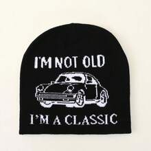 Street Style Black  Unisex Hip-Hop Knitted Hat Autumn Winter Couple Pullover Beanie Flame Yarn Hat - 1 - 查看 2