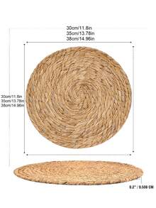 1/4/6pcs Handmade Woven Placemats, Japanese Garden Style Tea Cup Coasters, Round Bowl/Plate Mats, Japanese Paper Straw Kitchen Hot Pads, Suitable For Dining Room, Kitchen And Outdoor Picnic, Home Decor Christmas Cup Mats Christmas Table Decor - Multicolor - View 2