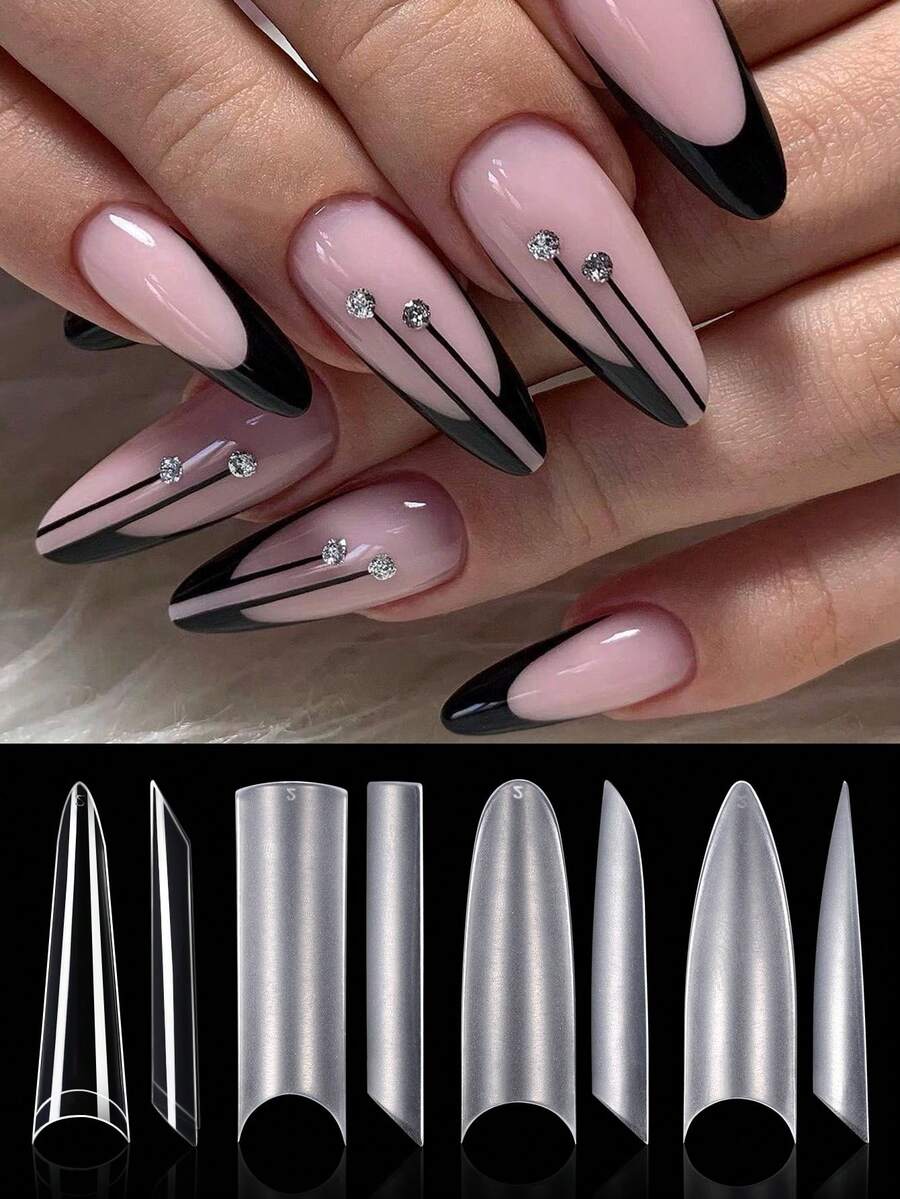 120/PCS XXL Shallow-Pressed Nail Plates, Extra-Large, Ultra-Thin, Seamless Artificial Nails, Square And Pointed Shapes Pressed Onto The Nails, Suitable For Girls And Women To DIY Manicure