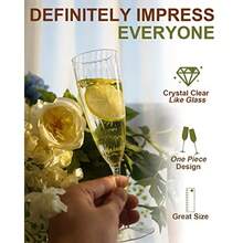Plastic Champagne Flutes 36 PCS C Disposable Wine Glasses Reusable Plastic Cocktail Cups For Home Daily Life Party Birthday Wedding Toa Drinking Champagne 6 Oz - 36 包 - 查看 3