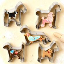 Stainless Steel Cartoon Dog Shaped Cookie Cutter, Pet Dog DIY Cookie & Candy Cutting Mold