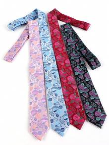 1条碎花休闲优雅波西米亚风涤纶领带，适合春、夏、秋、冬四季佩戴。 - 淺藍色 - 查看 4