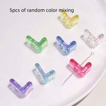 5pcs Acrylic 3D Transparent Colorful Large Hole Jelly Letter Beads, Random Mixed Colors, For Handmade DIY Jewelry Making Necklace Bracelet Earrings Bag Chain Keychain Keyring Clothing Zipper Accessories Pendant - Multicolor - View 29