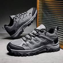 户外系带徒步鞋，透气防滑休闲鞋 - 灰色 - 查看 11