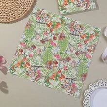 Bộ 20/40/60 khăn ăn vuông mềm in hình động vật và hoa, 2 lớp, kích thước 33cm*33cm khi mở ra, thích hợp cho đám cưới, tiệc trà, trang trí tiệc sinh nhật, đồ dùng tiệc tùng, trang trí ngày lễ, đồ dùng ngày lễ - Nhiều màu - Xem 6
