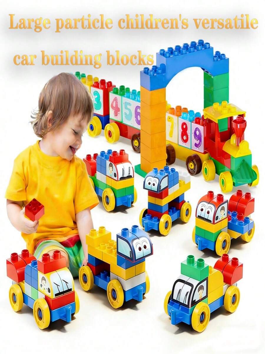 2026 New Children's Large Building Blocks Car DIY Assembly Toy Set, Creative Educational STEM Toy, Suitable For 3-6 Years Old, Large Building Blocks Puzzle, Ideal For Early Childhood Education And Birthday Gift - Multicolor - View 1