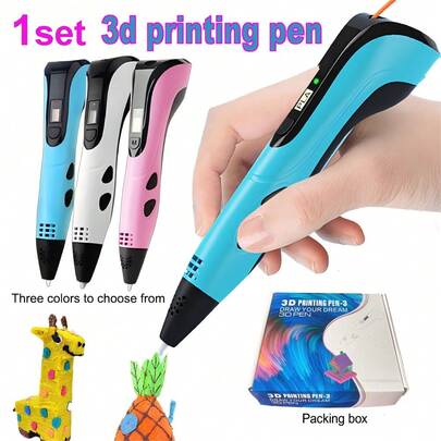 3D打印笔套装，DIY涂鸦绘画艺术创作打印笔，包含9米PLA打印耗材。生日派对、节日聚会的最佳礼物。