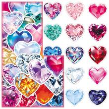 50pcs Exquisite High-Quality Sparkling Heart-Shaped Crystal Decorative Stickers For Stationery, Glassware, Envelopes - Multicolor - View 4