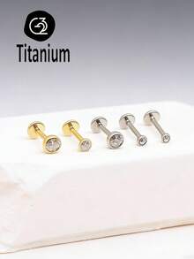 1pc ASTM F136 Titanium Zirconium 16G1. 2mm 2 - 4mm Titanium Cup-Shaped Ear Piercings Internal Thread Ear Bone Piercings Labret Jewelry