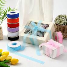 25 Yards Lace Ribbon 3cm Wide Sewing Lace Tape Sewing DIY Crafts Party Gift Wrapping Flower Design Wedding Valentine's Day Birthday Decorations - Beige - View 5