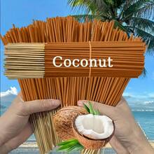 15/75/105/165pcs Bamboo Summer Cooling Series Coconut Scented Incense Sticks, Long-Lasting Natural Coconut & Vanilla Fragrance, Burn Time 30-40 Minutes, Air Purifying, Suitable For Bedroom Use - 22cm Coconut Essential Oil Infused Fragrance - View 6