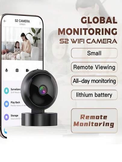 كاميرا واي فاي صغيرة محمولة عالية الدقة 1080P رؤية ليلية، قابلة للدوران 360 درجة وقابلة للتعديل، مناسبة للتركيب على المكتب أو الحائط أو السقف، كشف حركة وإنذار على الهاتف المحمول، تدعم بطاقة TF والتخزين السحابي، مناسبة للمنزل والغرفة والممر والسرير الطفل والمكتب وغيرها من السيناريوهات