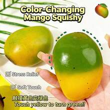 Đồ chơi bóp hình xoài, đổi màu, giảm căng thẳng, thích hợp cho lớp học, ngoài trời, văn phòng để giảm lo âu, hoàn hảo làm vật trang trí bàn làm việc, phần thưởng trong lớp học, quà tặng tiệc tùng và quà tặng ngày lễ! (Sản phẩm có thể hơi khác so với hình ảnh, cần nhiệt độ cao để đổi màu, vui lòng không mua nếu bạn không thích điều đó) - Nhiều màu - Xem 5
