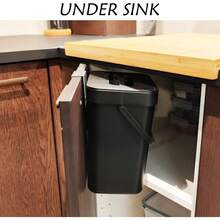 1pc Multi-Function Trash Can, 3L/0.79 Gallon Hanging Garbage Bin, Convenient Kitchen Trash Can, 2-In-1 Wall-Mounted Trash Can, High-Quality Compost Bin, Office Waste Bin, Home Supplies, Kitchen Accessories - Multicolor - View 8