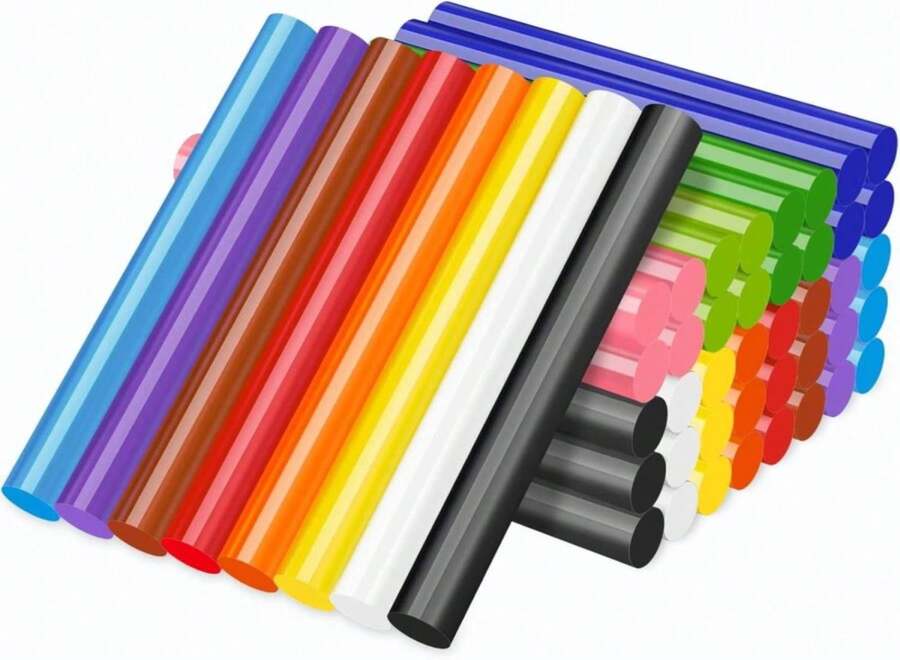 Manarty Colored Hot Glue Stick, 48 PCS 027" Dia X 4" Long Mini Hot Melt Glue Sticks Colored, Adhesive EVA Glue Sticks For Sealing Repairing Stamp DIY Art Handmade Car Craft Decoration Office Project - ColorC - View 1