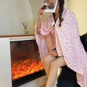 1pc Thick & Warm Ultra-Soft Leopard Print Shawl Blanket - Machine Washable Polyester, Allergy-Friendly, All-Season Cozy Comfort For Couch, Bed, Or Gift - Mixed Colors, Throw Blanket For Couch, Neutral Home Decor, Hypoallergenic Material,Autumn Decor,Winter Decor,Room Decor,For The Office Or Travel