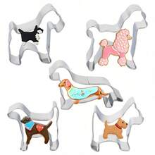 Stainless Steel Cartoon Dog Shaped Cookie Cutter, Pet Dog DIY Cookie & Candy Cutting Mold
