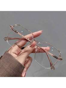 Neutral Casual Retro Geometric Fashion Flat Mirror, Clear Transparent Lens Fashion Glasses, Suitable For Various Clothing, Street Styles, Travel, And Beaches - Nhiều màu - Xem 14