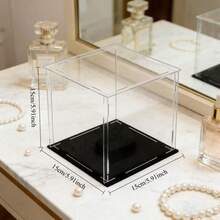 1个透明亚克力化妆品展示盒 - 组装式亚克力香水收纳整理盒，多功能防尘化妆品容器 - 梳妆台纪念香水/化妆品专属展示盒 - 彩色 - 查看 10