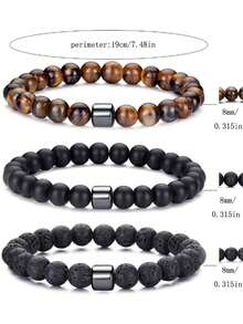 6mm Natural Stone Bracelet Set, Includes Rose Quartz & Tiger Eye Beads, Elastic Stretch Bracelets, Popular European & American Cross-Border Jewelry - Bracelet - View 30