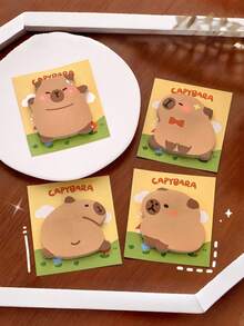 4pcs/8pcs/12pcs Cartoon Capybara Shaped Self-Adhesive Memo Notes - Creative Rectangular Notes Suitable For School, Office And Home Reminders - Multicolor - View 8