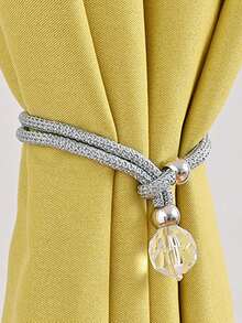 2pcs/4pcs Luxury Crystal Pendant Polyester Curtain Tie Backs, Suitable For Curtain Fixing And Decoration, Multiple Colors Available - Multicolor - View 6