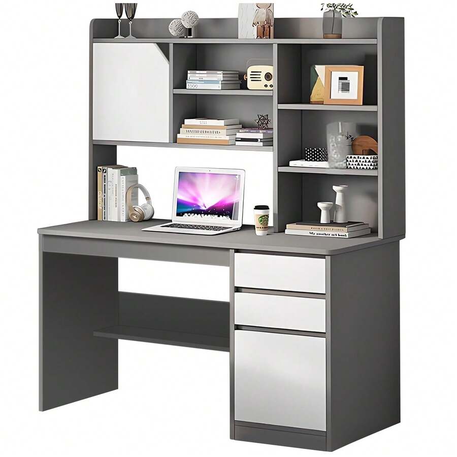 Escritorios Mueble Escritorio De Ordenador Escritorios 100cm,Estilo Minimalista Moderno, Escritorios para Oficinas en el Hogar,para espacios pequeños, dormitorio, estudiante - Gris - Ver 1