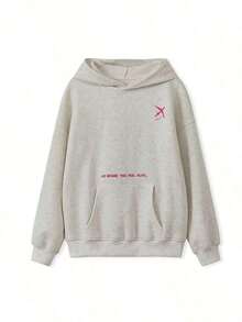 1 PcsWinter Clothes For WomenWomen Y2K Realistic Effect Print Oversized Hoodie Teen Girls Preppy Long Sleeve Loose Fit Hooded Sweatshirt Pullover Top Spring Fall Winter Cute Hooded Sweater Casual Hoodies Hawaii Beach Coastal Tops StreetwearStreetwearLoose And Comfortablehoodie Christmas Sweatshirt - 灰色 - 查看 5