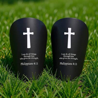 1 Pair 4:13 Football Shin Guards, Comfortable Wear, Leg-Hugging, Unique Size Design Suitable For Football Or Other Sports